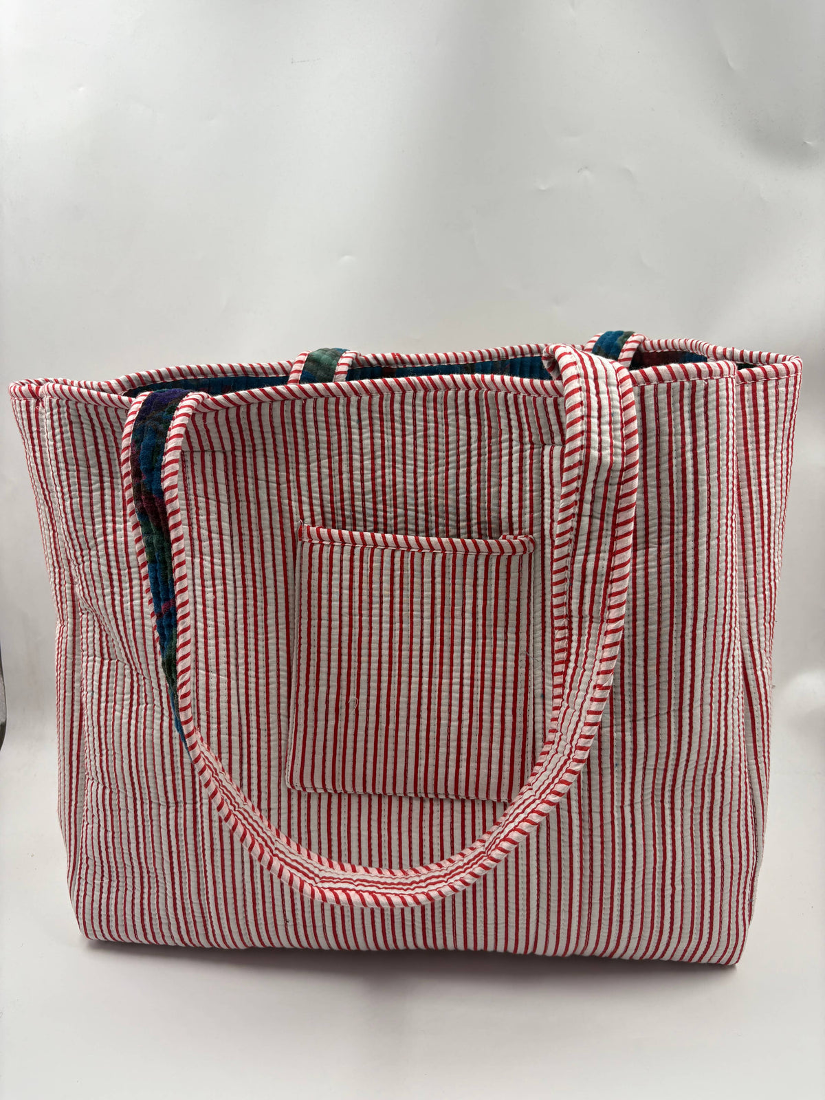 Velvet Kantha Quilted Boho Reversible Tote Bag - Large