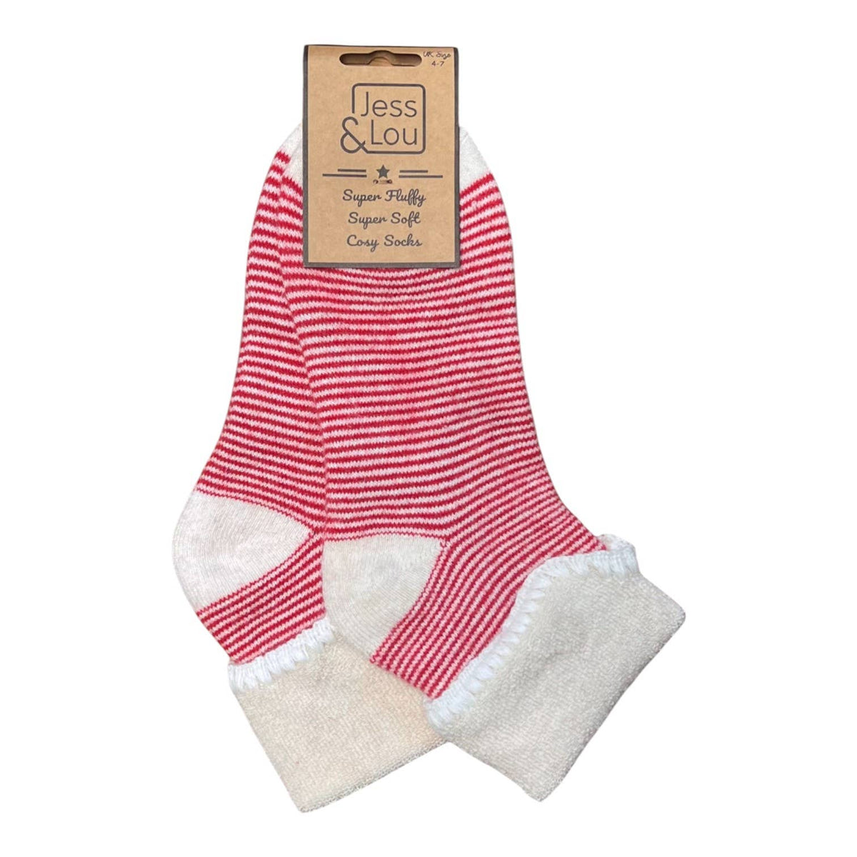 Thin Striped Red Super Cosy Cuff Socks