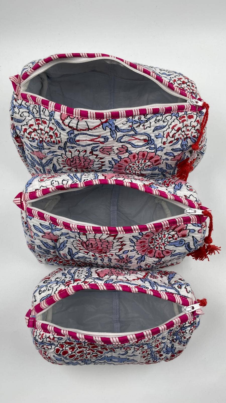 100% Cotton Quilted Washbag - 3 sizes available