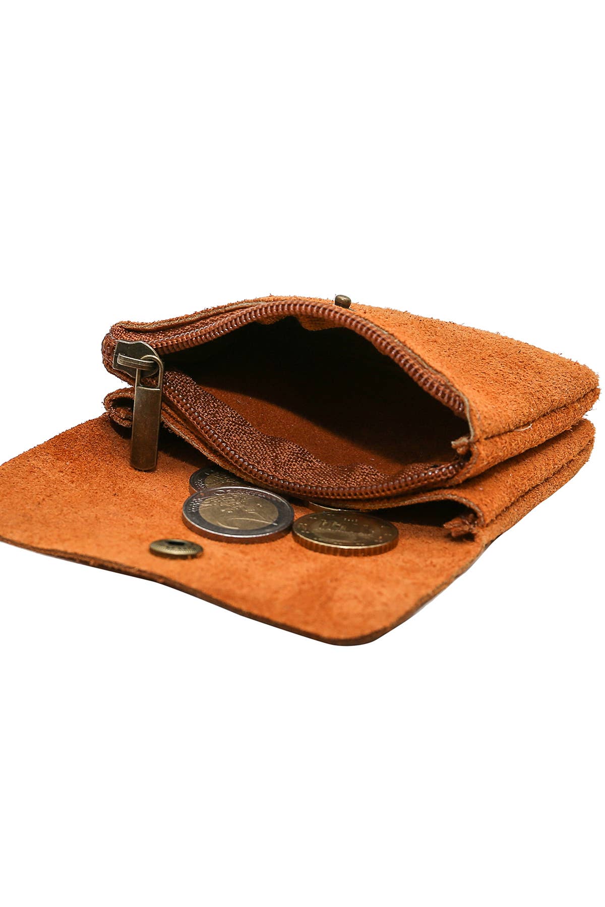 Leather Wallet - Camel Suede