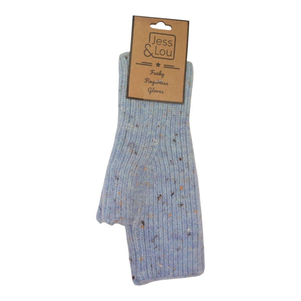 Sky Blue Speckle Cosy Fingerless Gloves