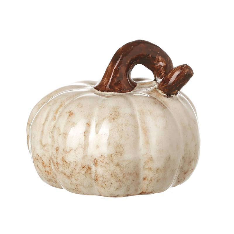 Cream Ceramic Pumpkin
