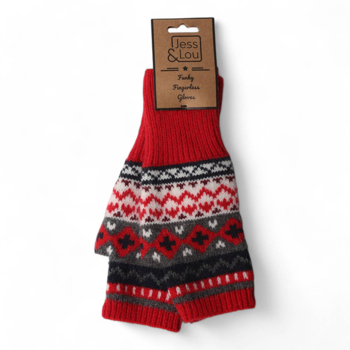 Red Nordic Fingerless Glove/Wrist Warmer GL284