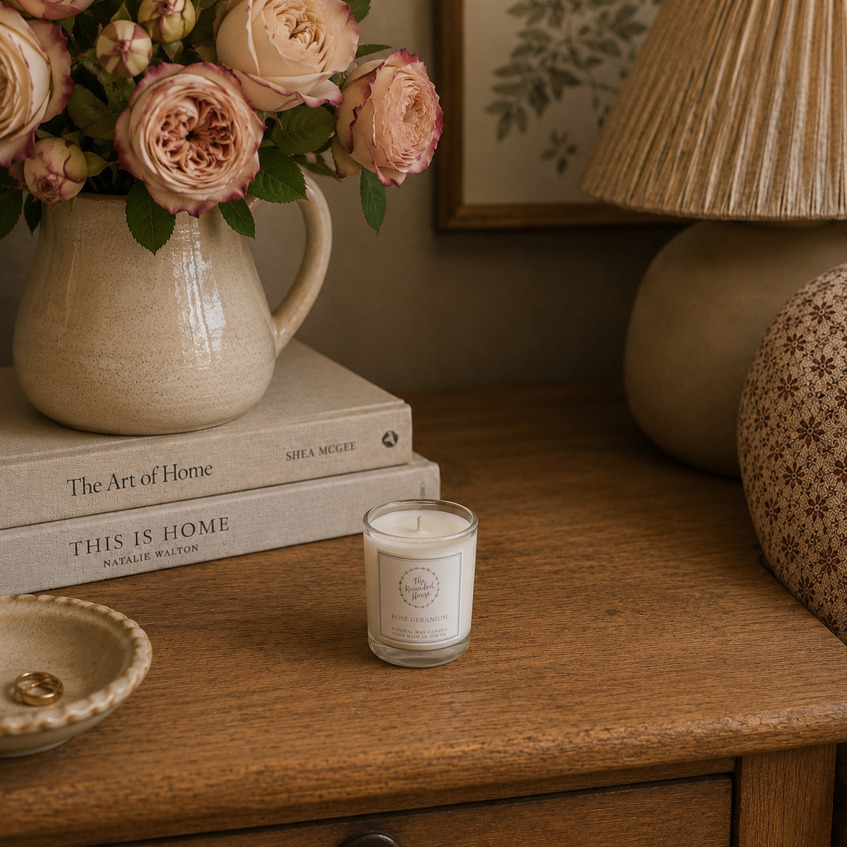 The Rounded House Small Votive Candle - Rose Geranium