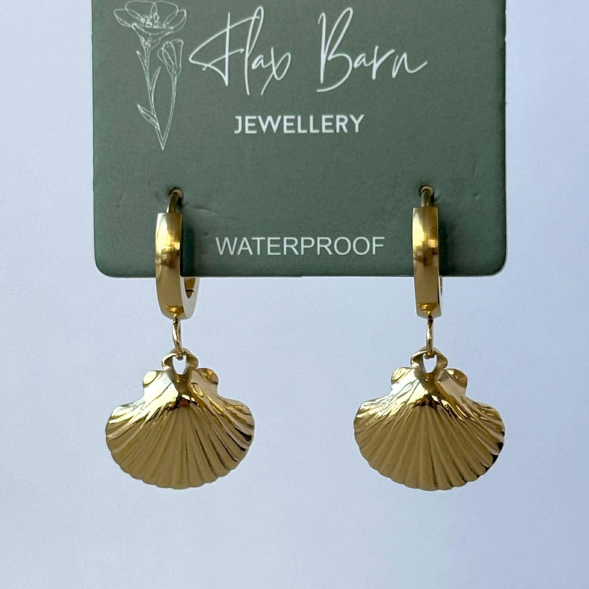 Tarnish Resistant Scallop Shell Huggies