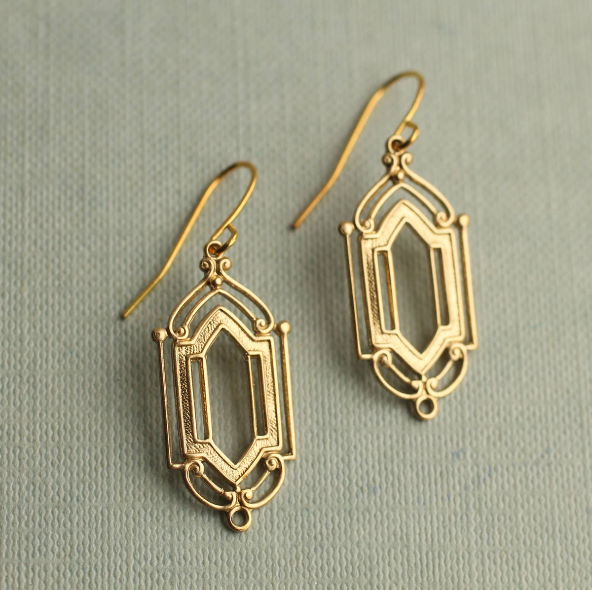 Art Deco Golden Gate Earrings