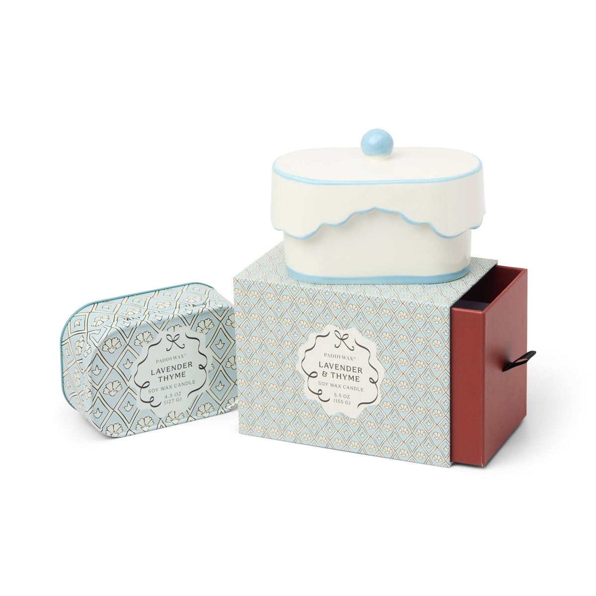 Ceramic Dish Candle - Blue - Lavender & Thyme