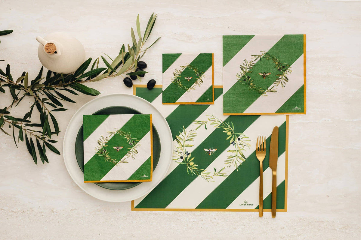 Olive & Bee Napkins - Luncheon