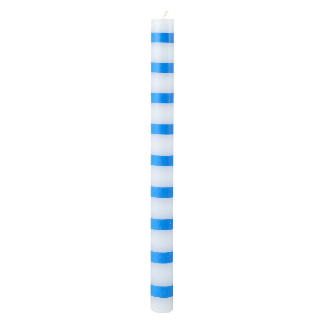 Blue & White Stripe Dinner Candles
