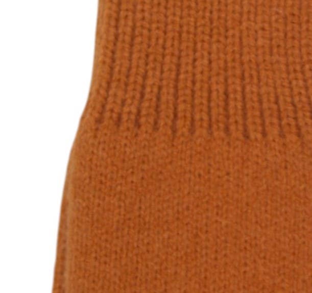 Terracotta Cosy Plain Knit Fingerless Gloves