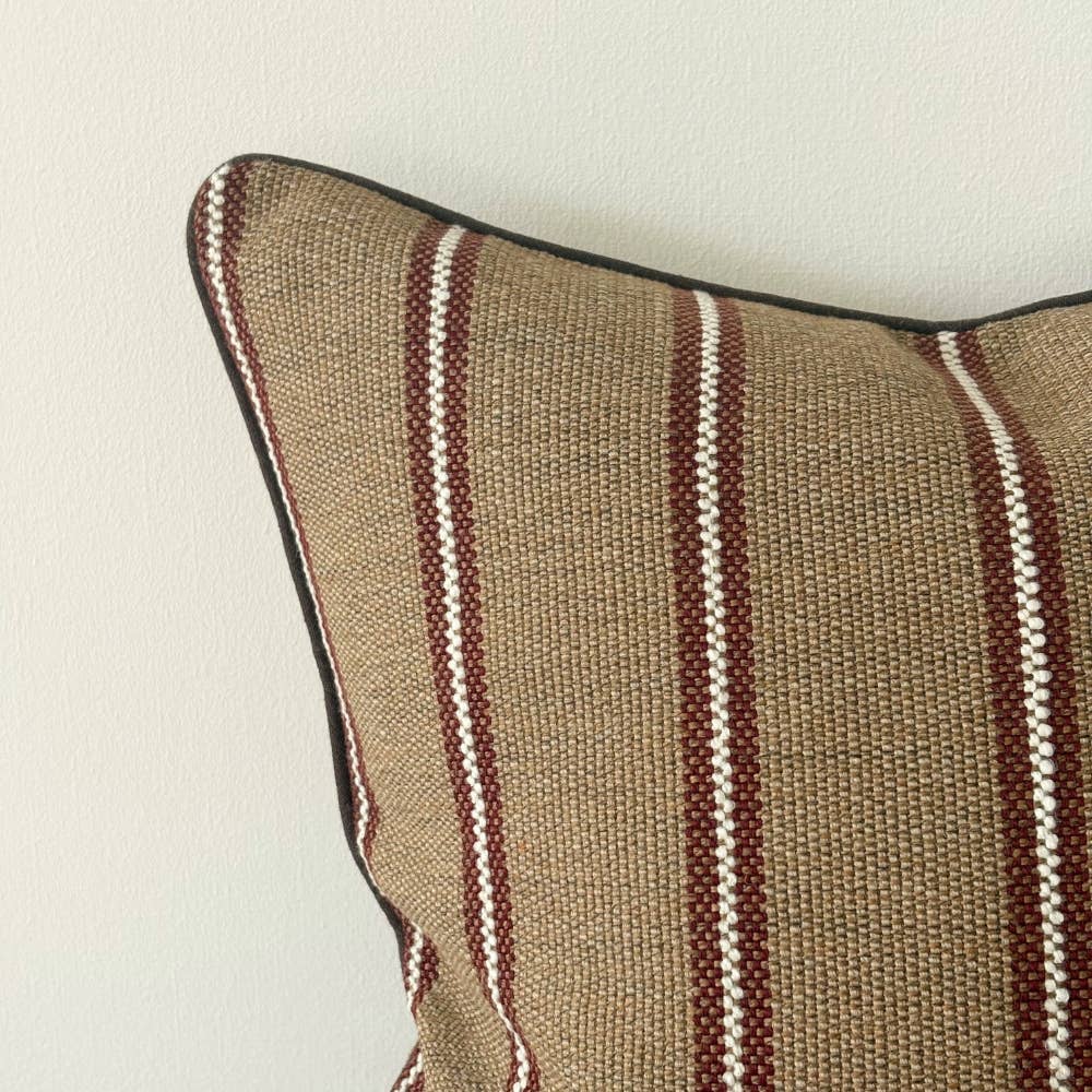 Zara Chestnut Stripe Cushion