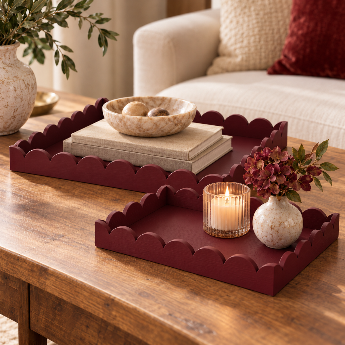 Oxblood Petal Tray - 2 sizes available
