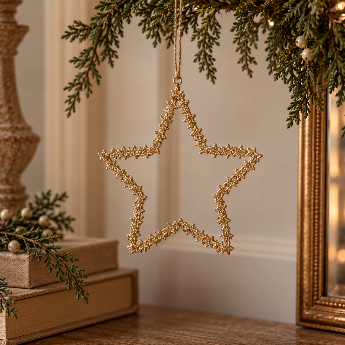Metal Hanging Golden Star