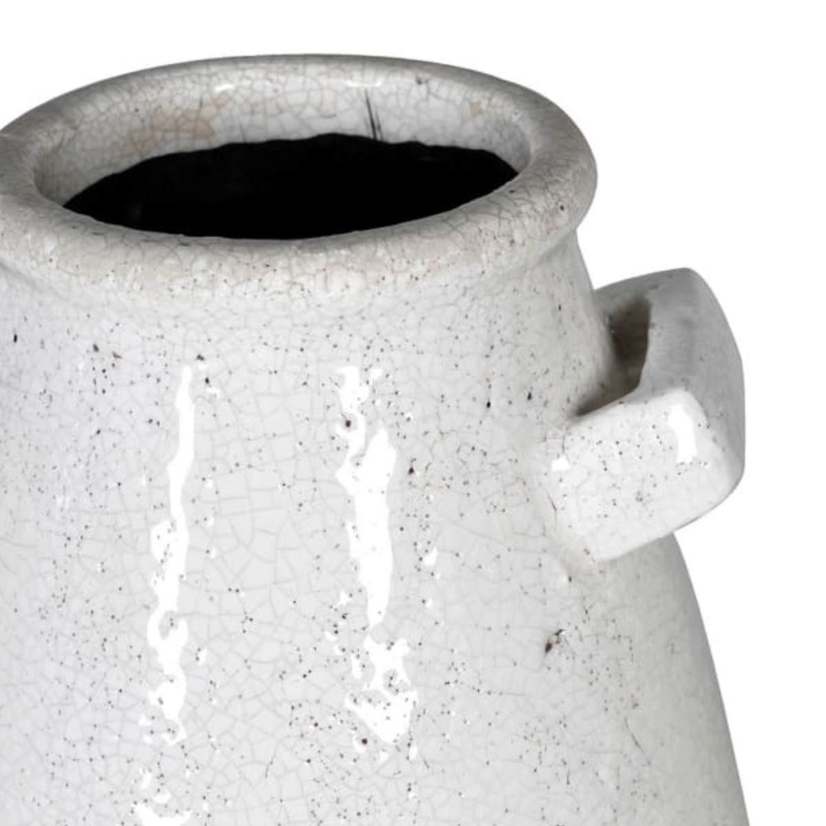 Tall White Terracotta Glazed Vase with Handles - *Collection From Store Only*