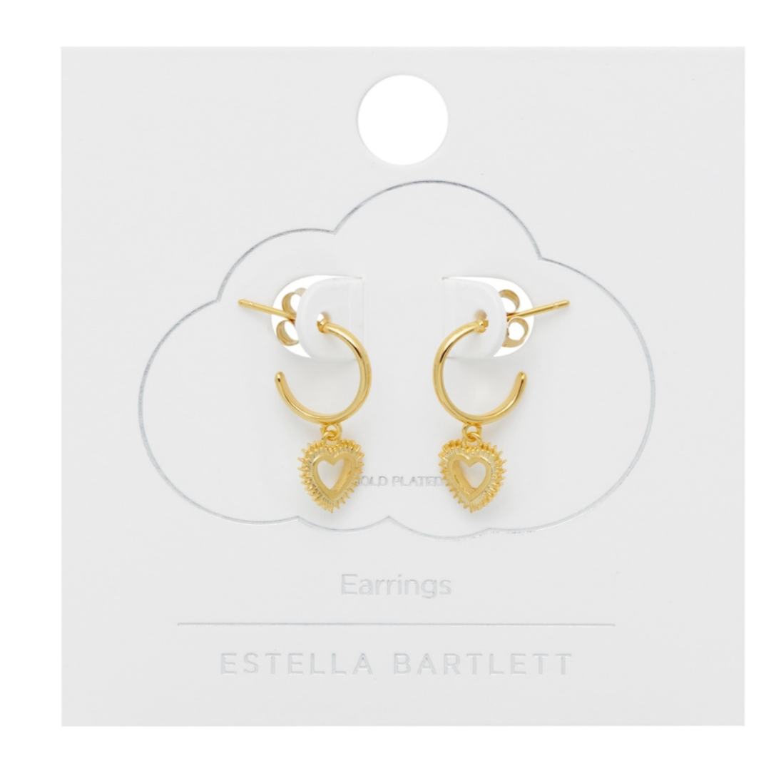 Plain Heartburst Hoop Earrings by Estella Bartlett