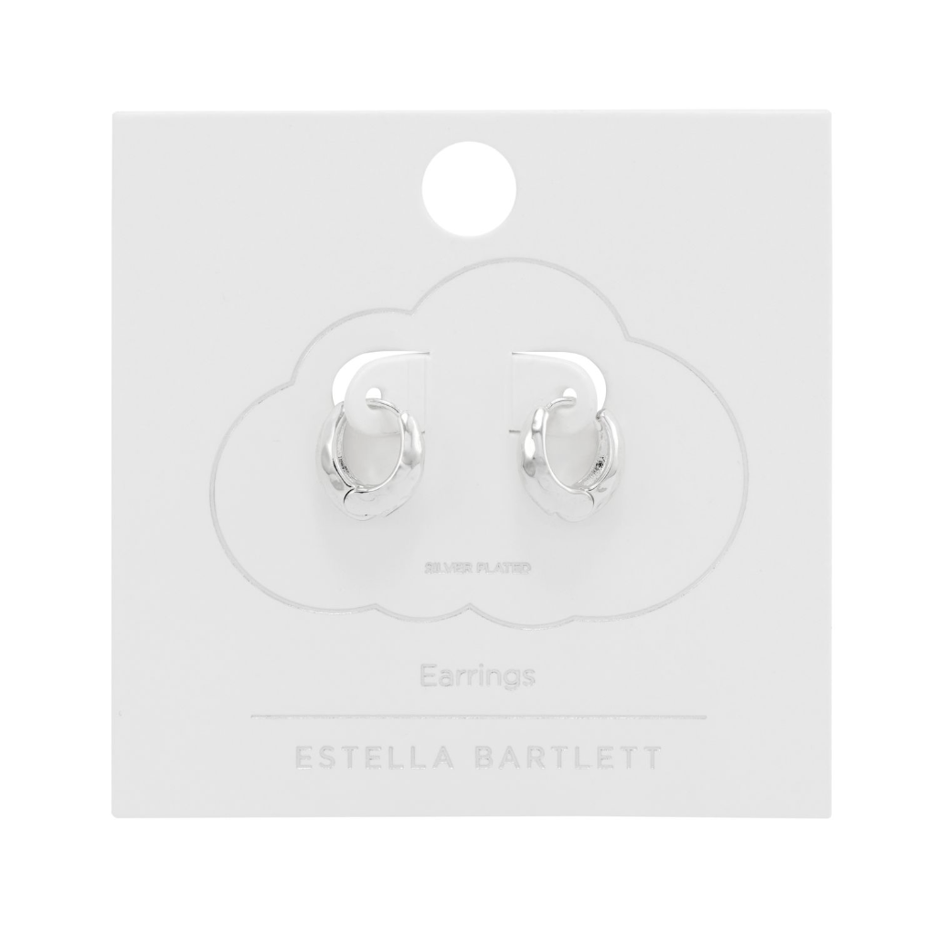 Hammered Huggie Hoops by Estella Bartlett