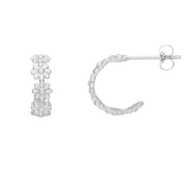Daisy Chain Silver Hoop Earrings by Estella Bartlett