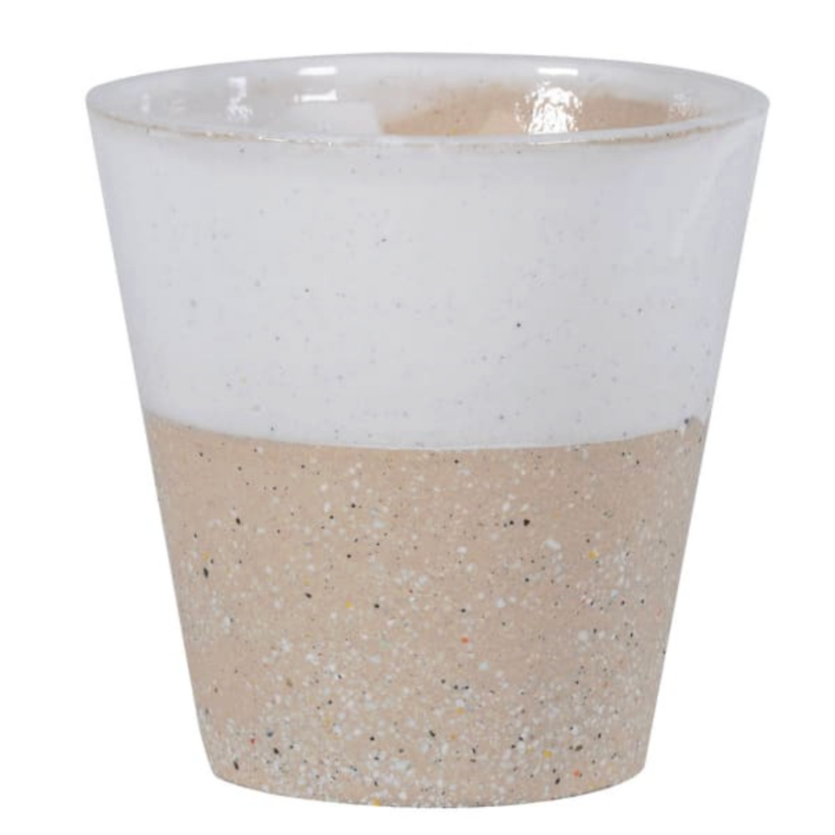 Textured Porcelain Stone and White Pot