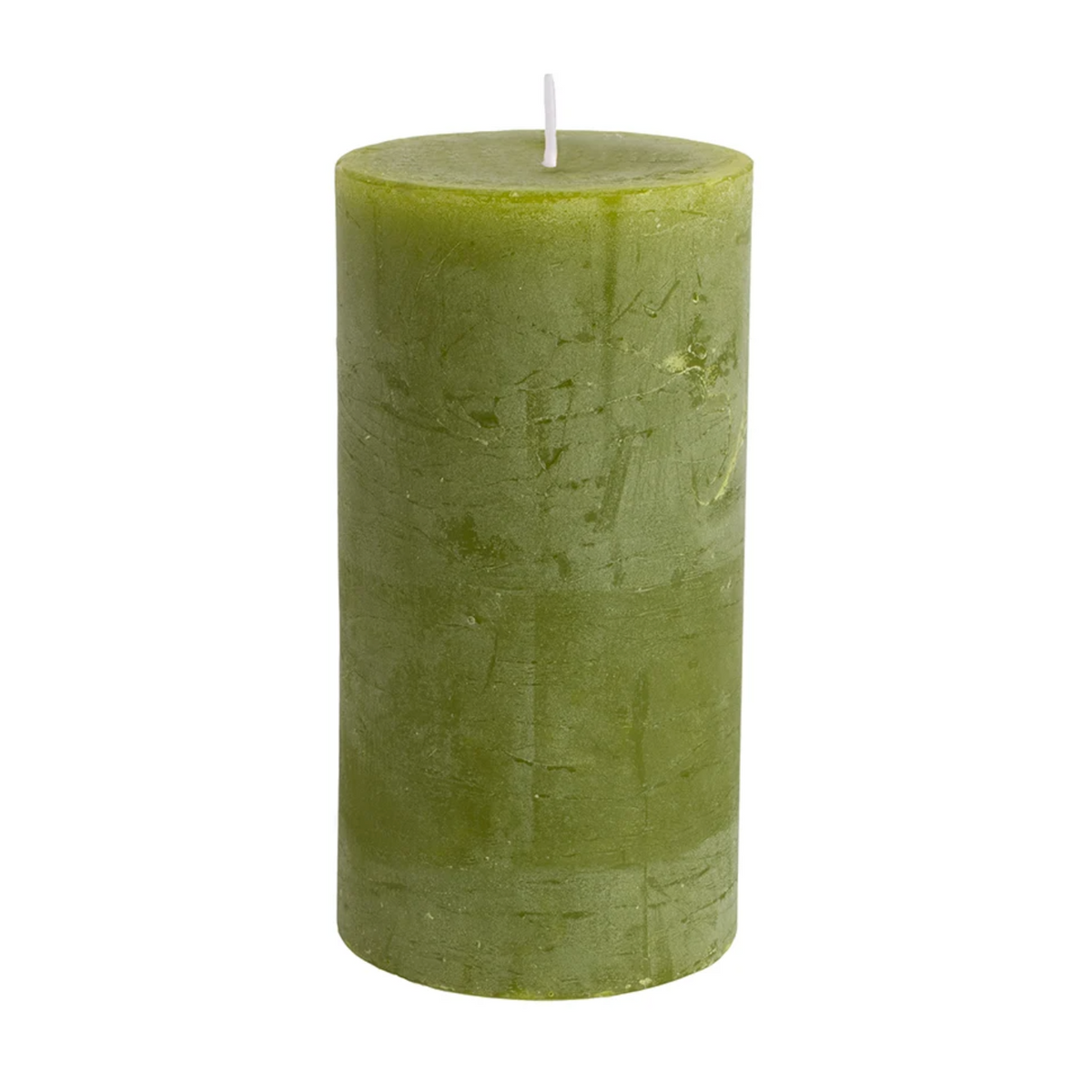 Rustic Pillar Candle Fern Green 70mm x 130mm