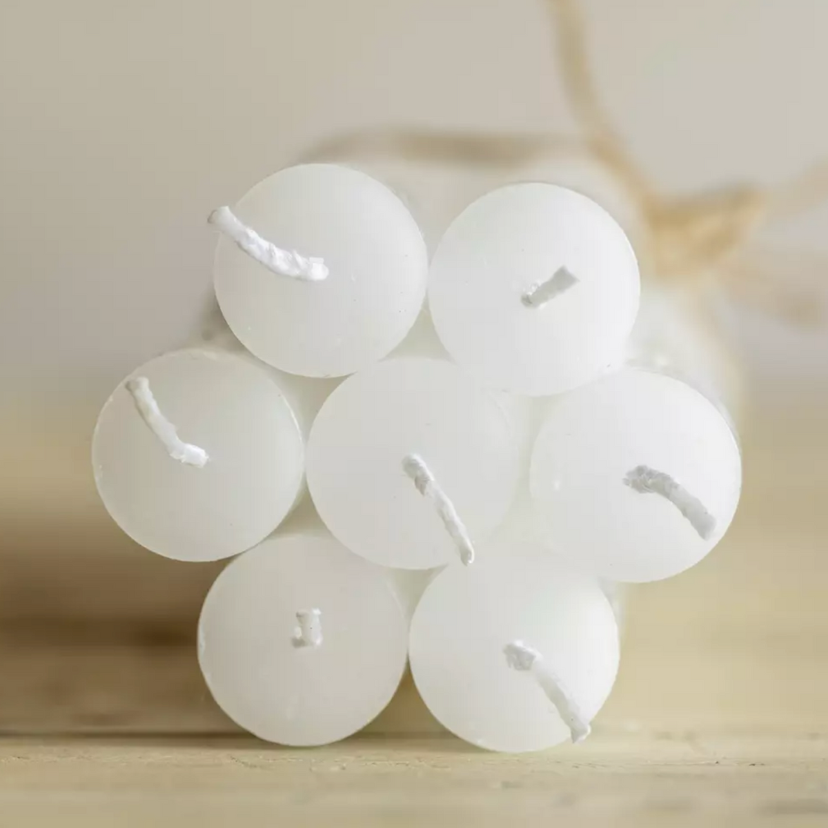 Rustic Dinner Candle - White