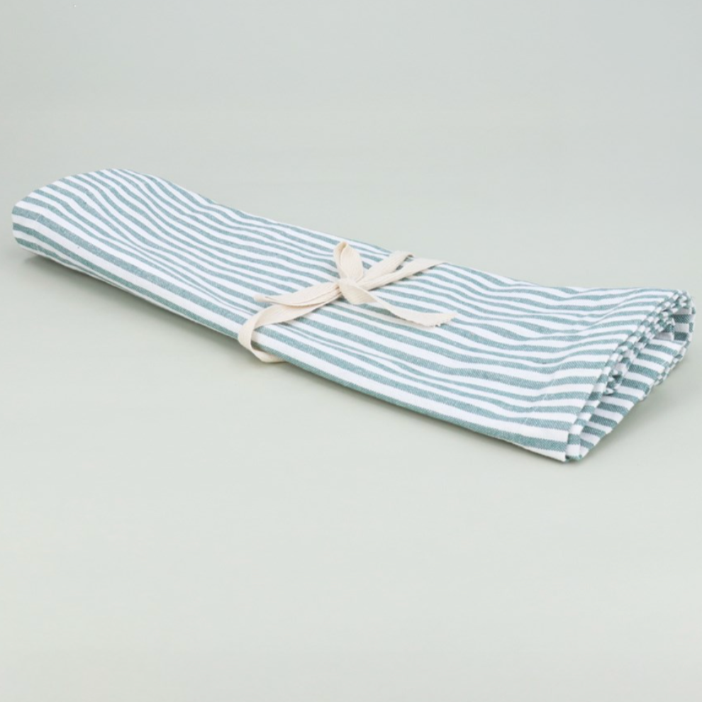 Gisela Graham Teal Stripe Table Runner