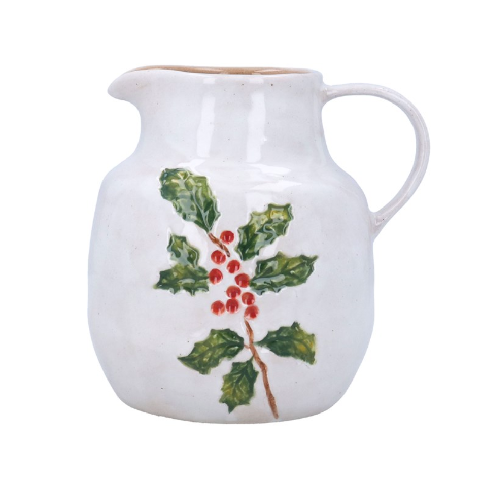 Holly & Berries Stoneware Jug