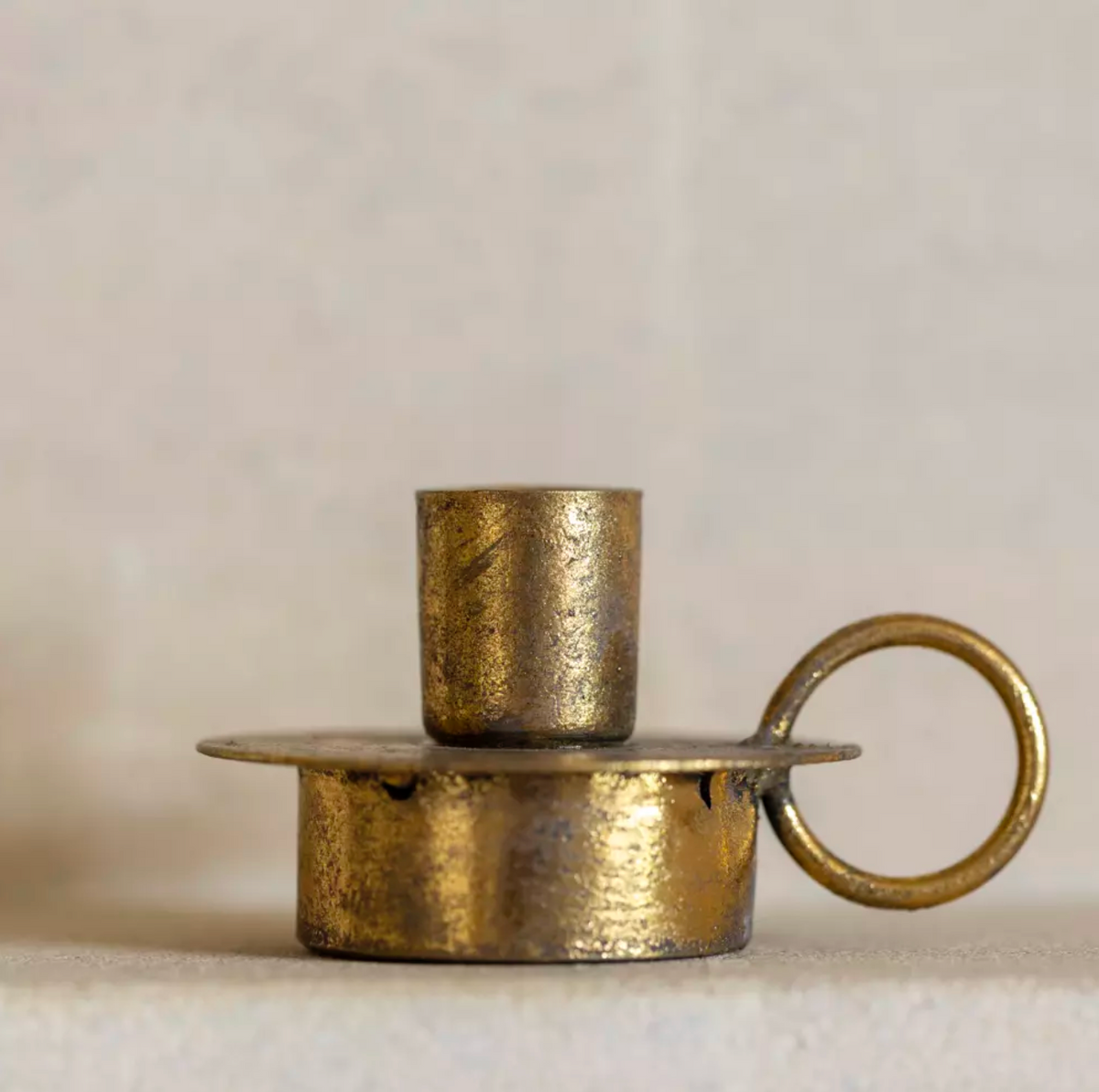 Antique Gold Candle Holder