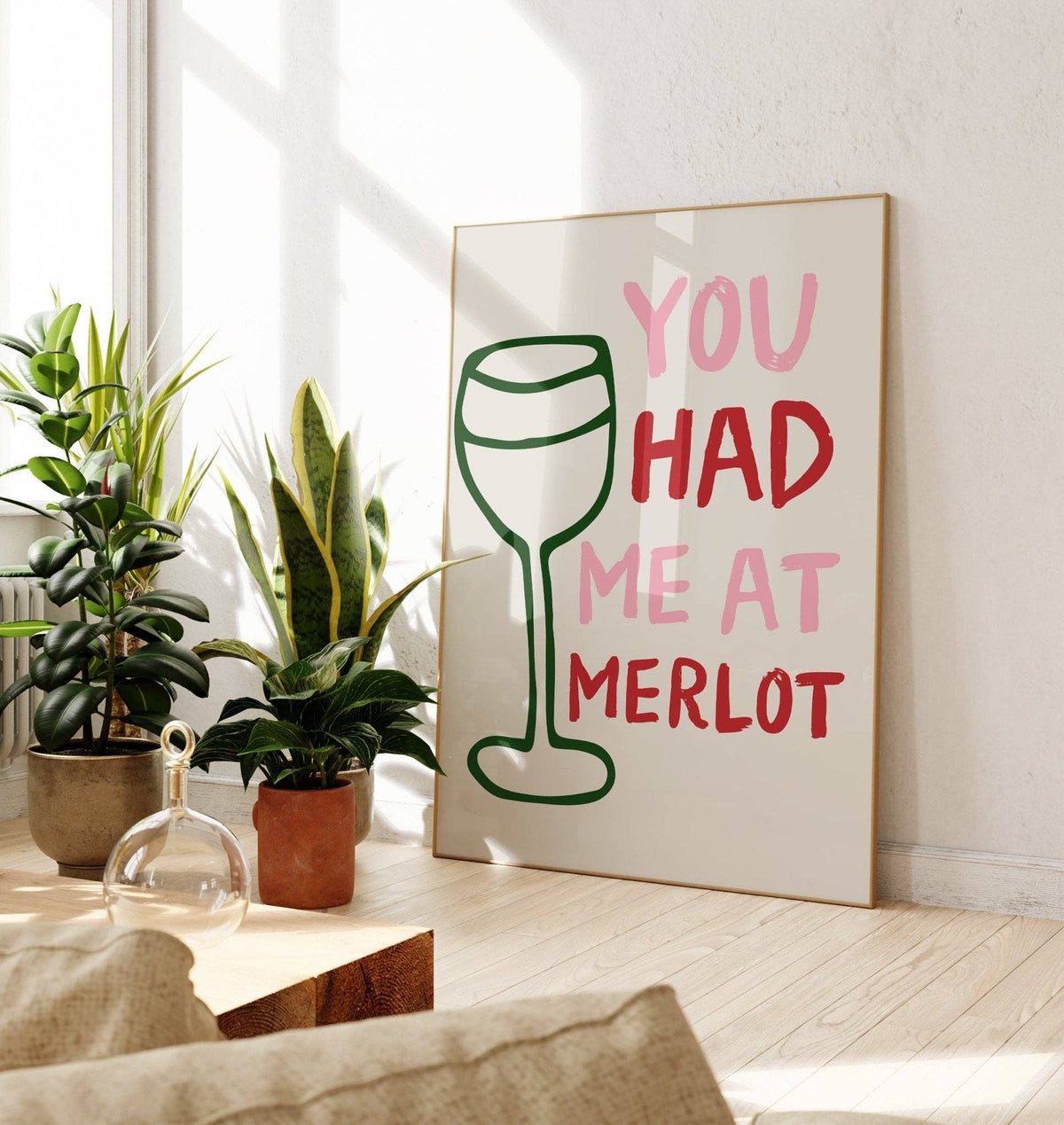 You Had Me At Merlot Kitchen Print - A4