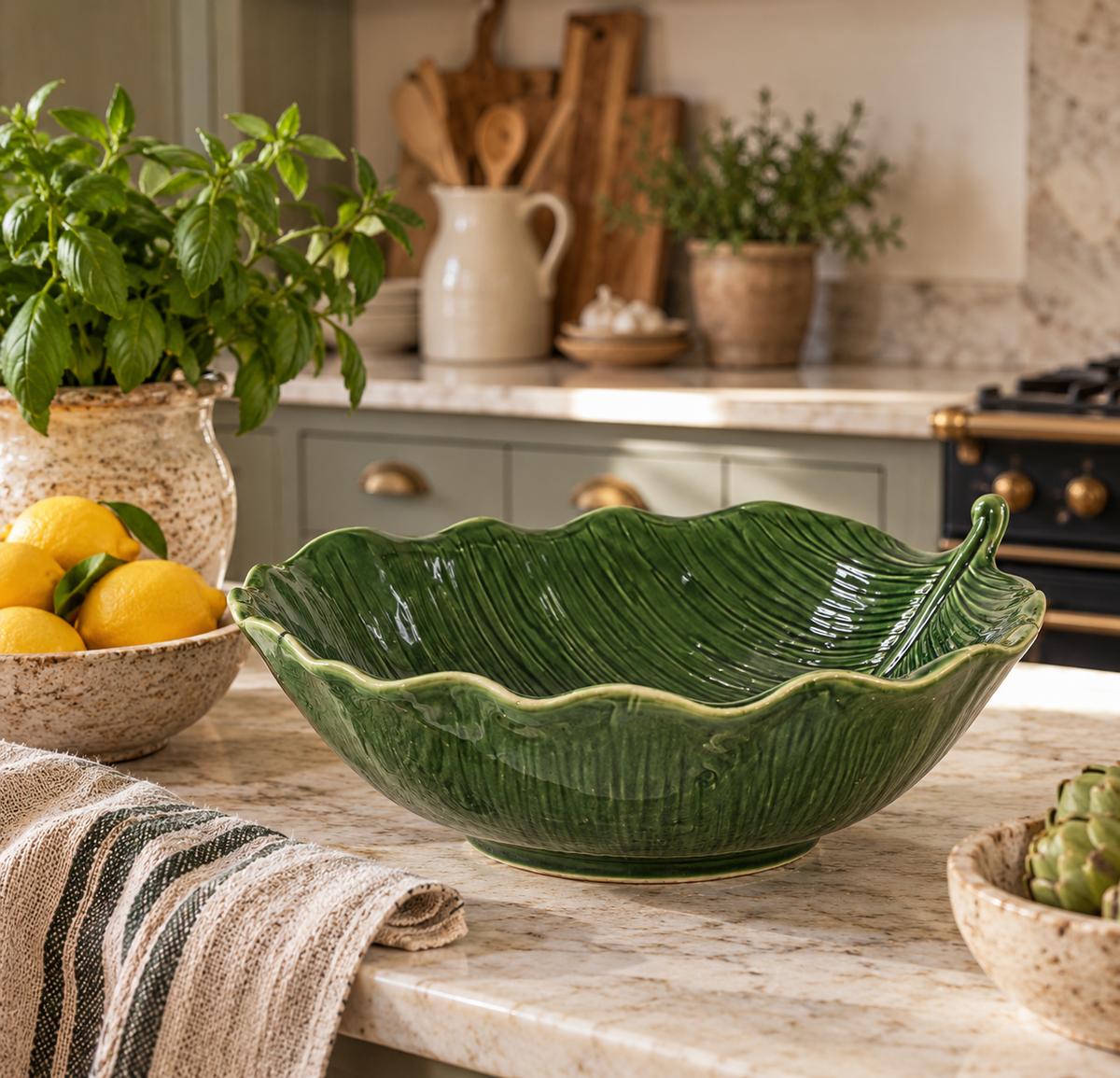 Green Beech Leaf Bowl