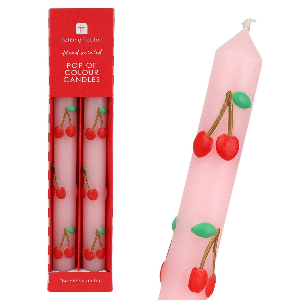 Set of Two Cherry Dinner Candles