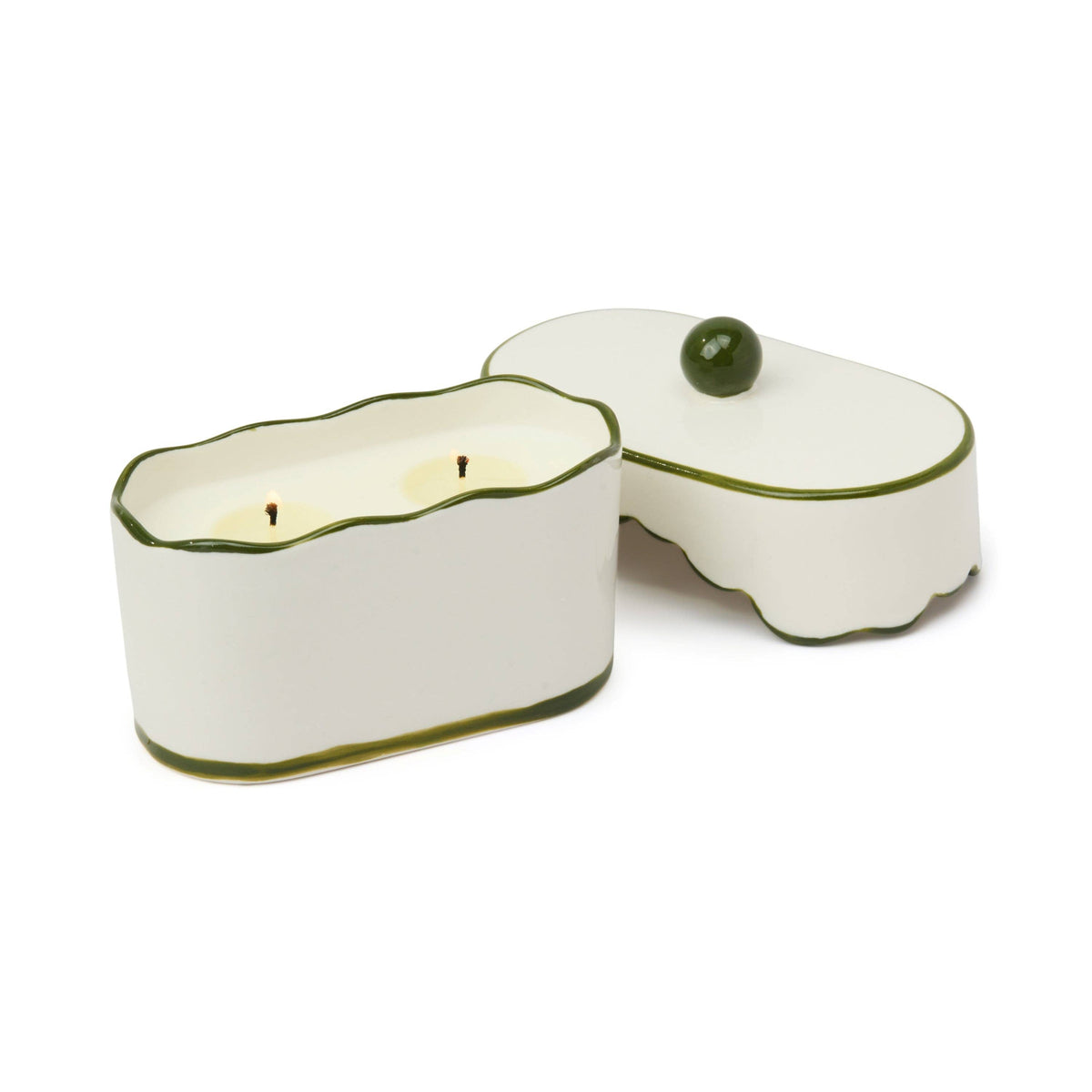 Ceramic Dish Candle - Green - Smoked Pistachio