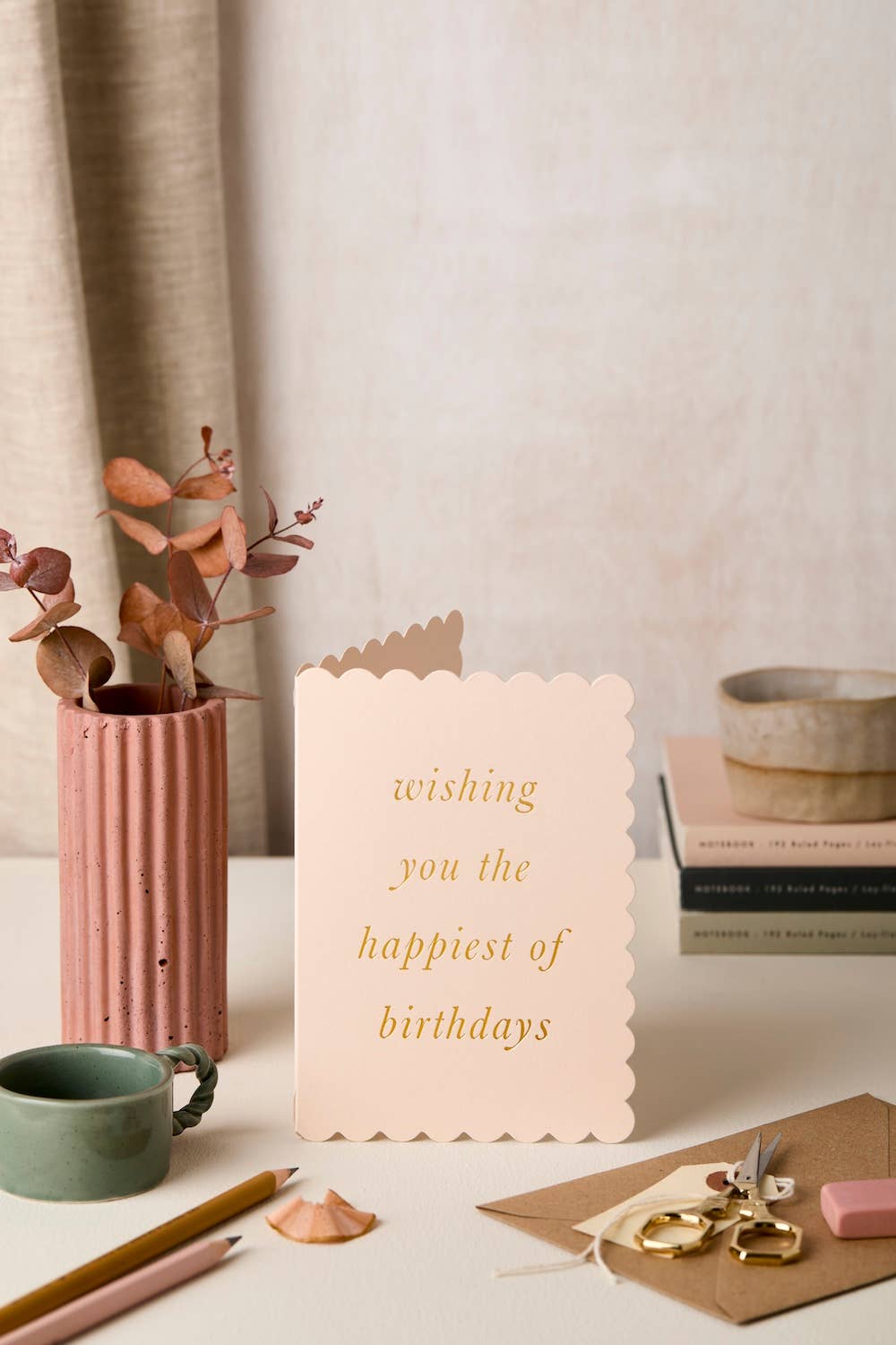Scallop Happiest Birthday Blush Card