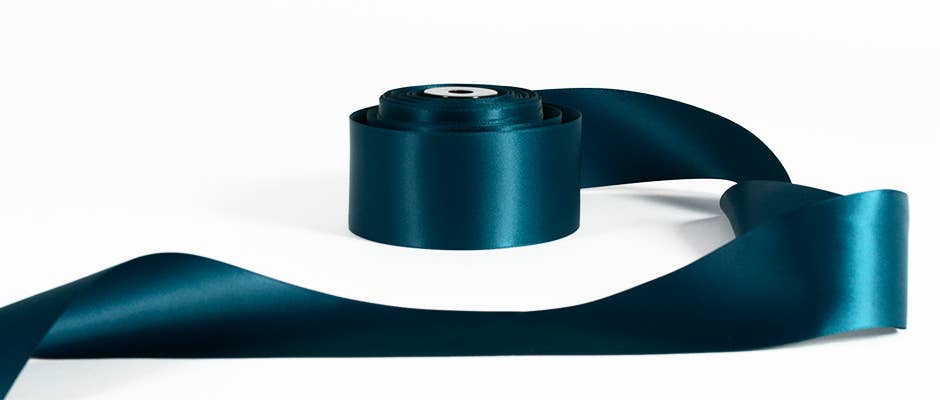 Teal Luxury Double Faced Satin Ribbon