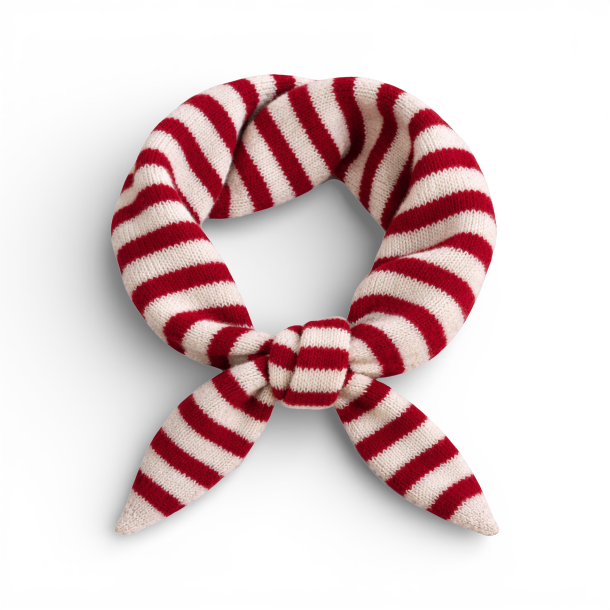 Striped Wool Blend Light Weight Triangle Neck Scarf: Red