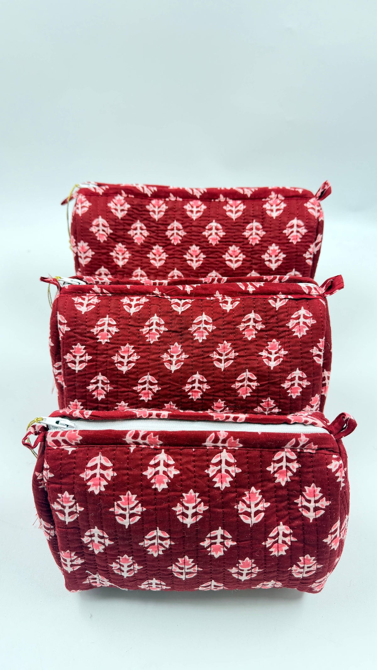 100% Cotton Quilted Washbag - 3 sizes available