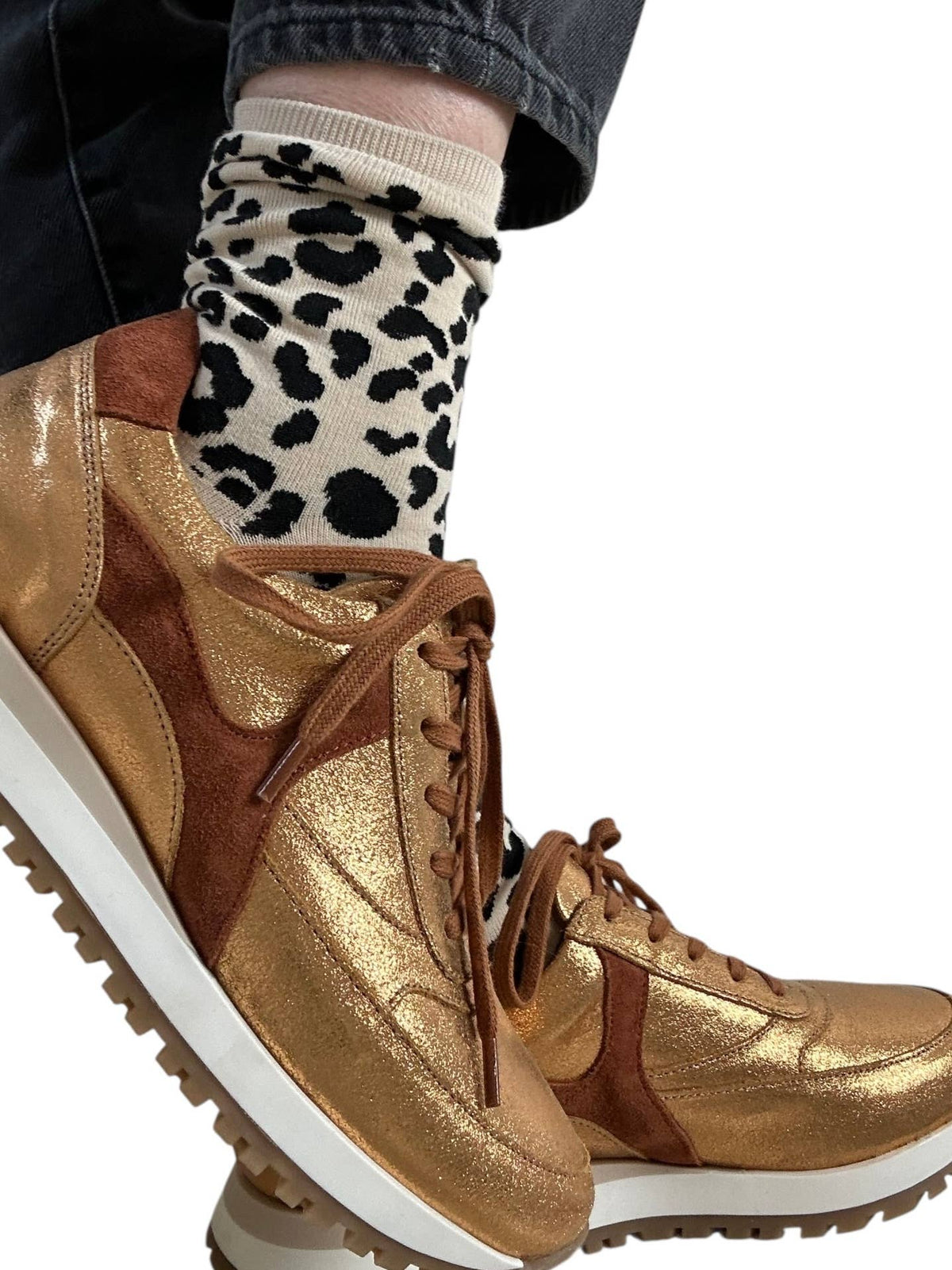 Leopard Socks - Sand