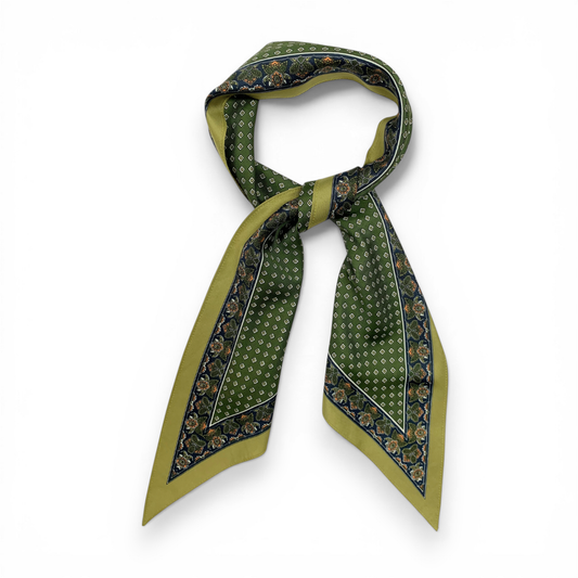 Triangle Silky Dotted Scarf - Green