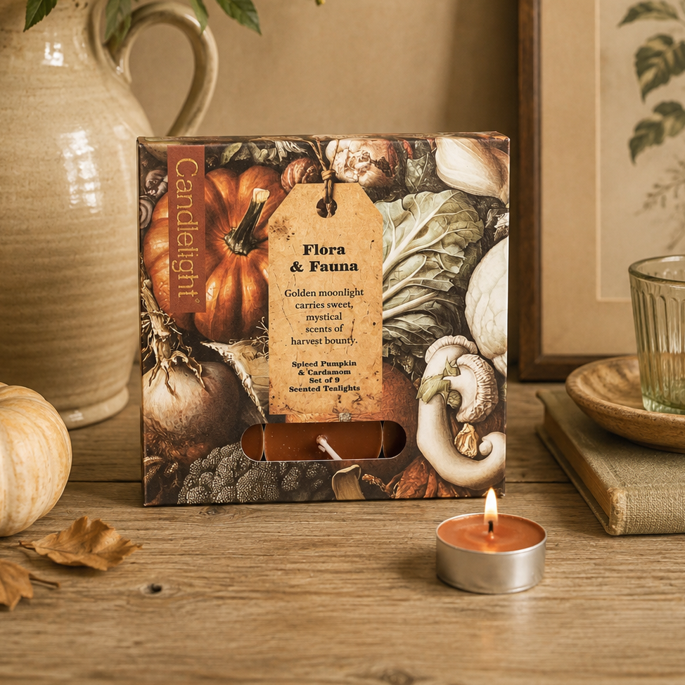 Set of 9 Tealights - Pumpkins Flora & Fauna