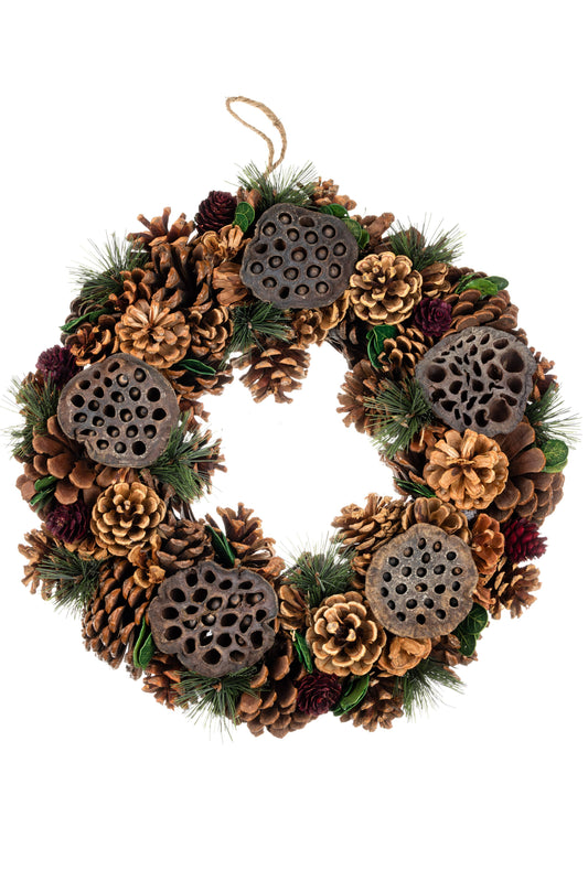 Pine Cone & Seedhead Wreath