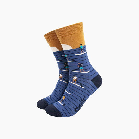 Sunset Paddle Boarding Mens Bamboo Socks
