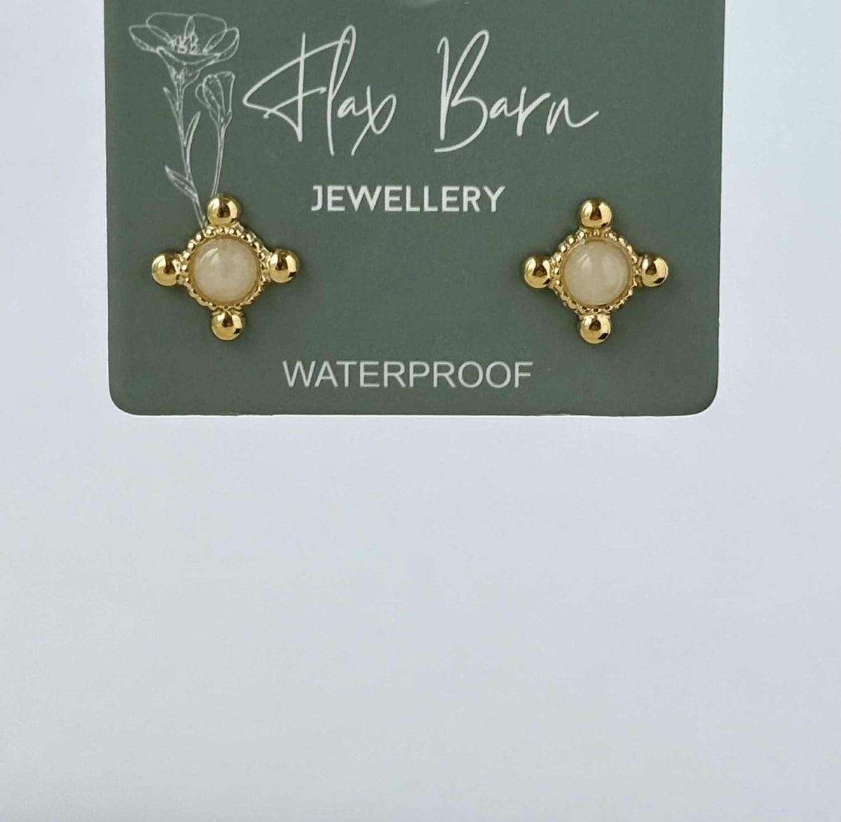 Tarnish Resistant Quad Stud Earrings: Pink