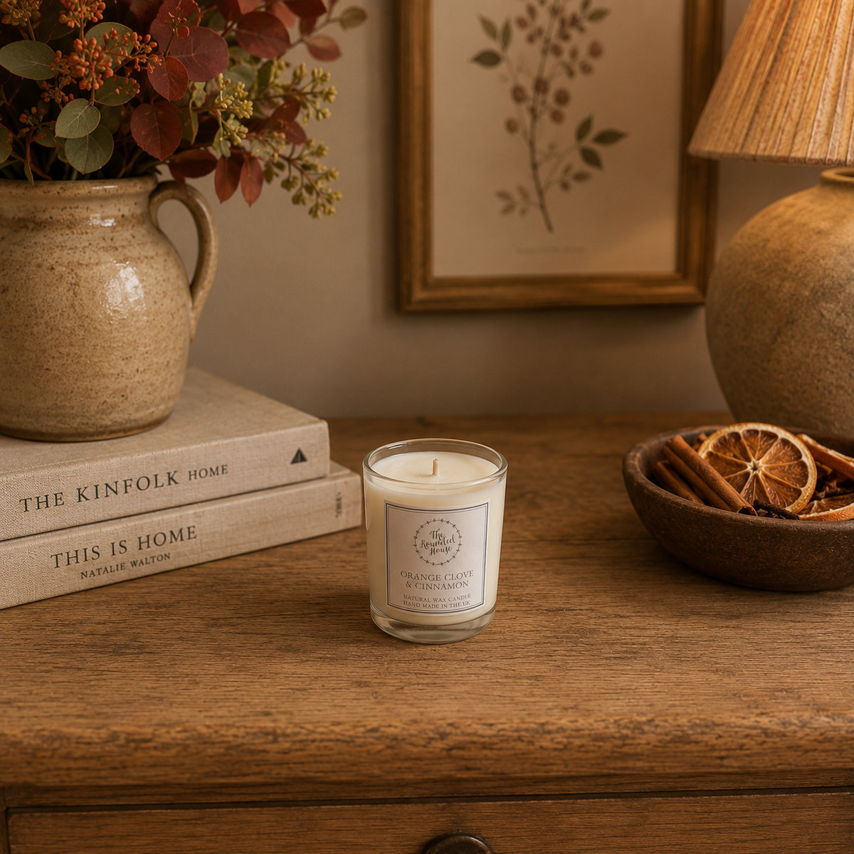 The Rounded House Small Votive Candle - Orange Clove & Cinnamon