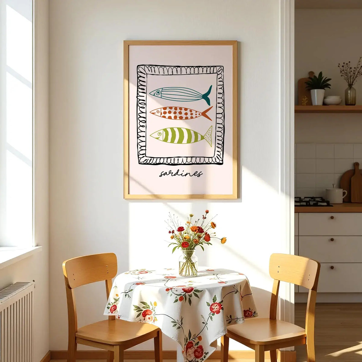 Sardines Trendy Kitchen Print: A4