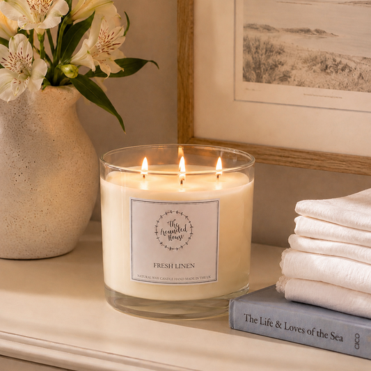 Large Three Wick Candle by The Rounded House  - Fresh Linen