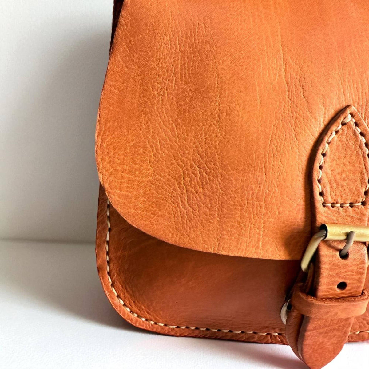 Leather Saddle Cross Body Bag – Tan