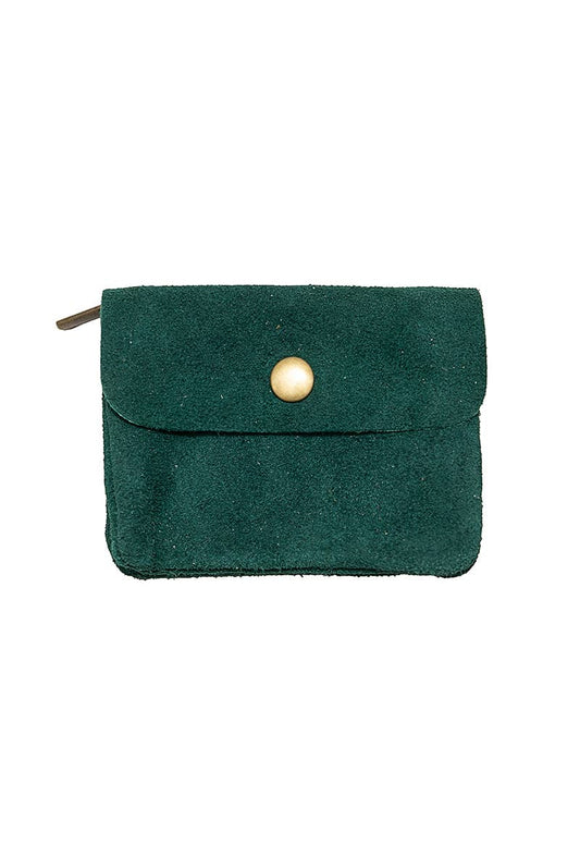 Leather Wallet - Teal Suede