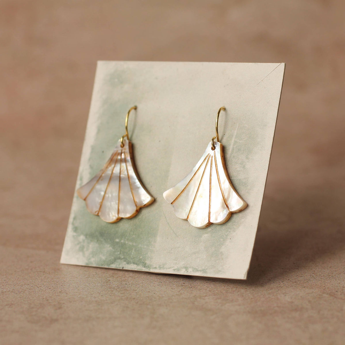 Pearl Art Deco Fan Earrings