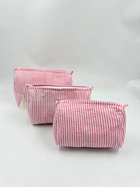 100% Cotton Quilted Washbag - 3 sizes available