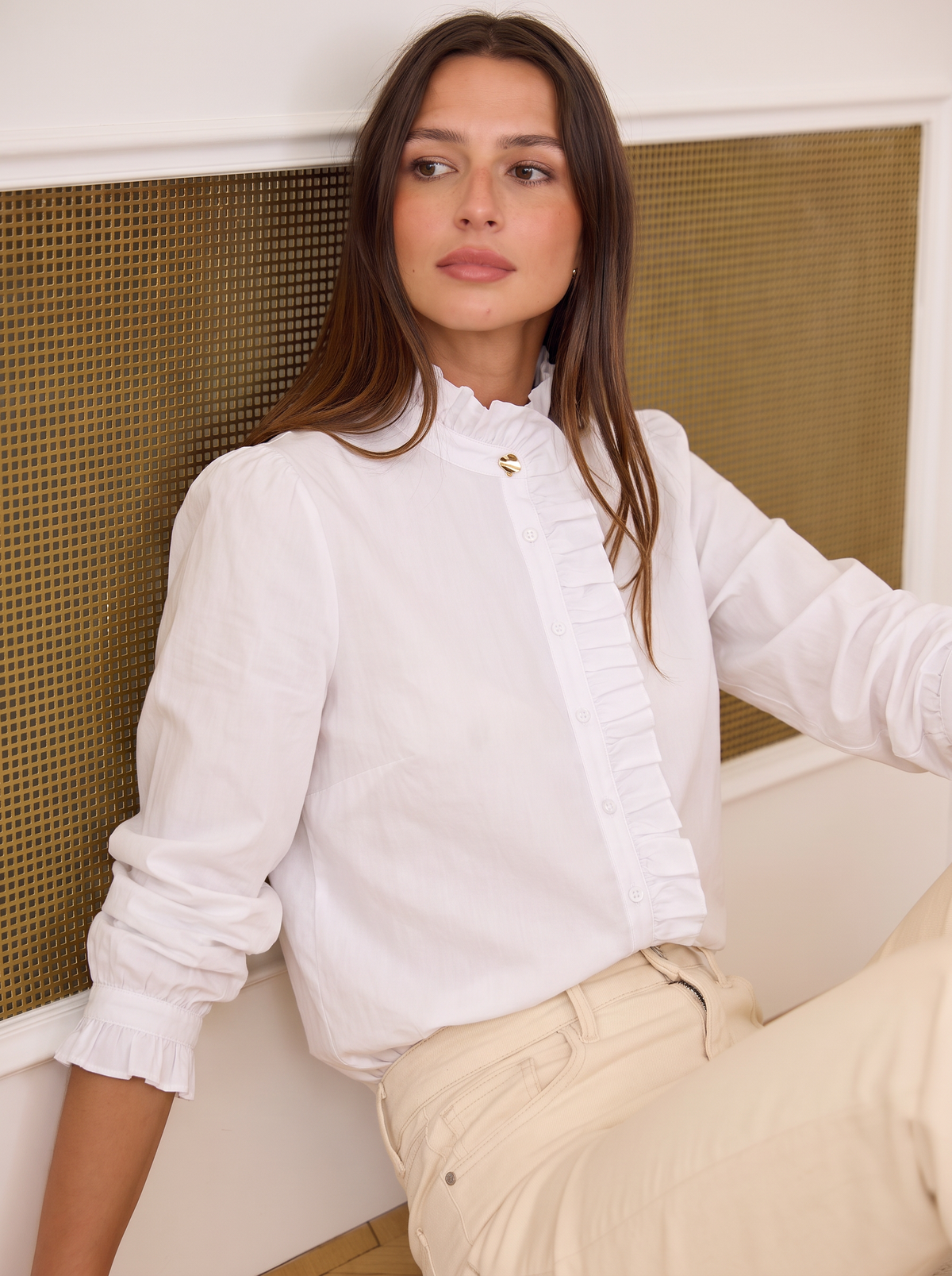 Florrie White Ruffled Blouse