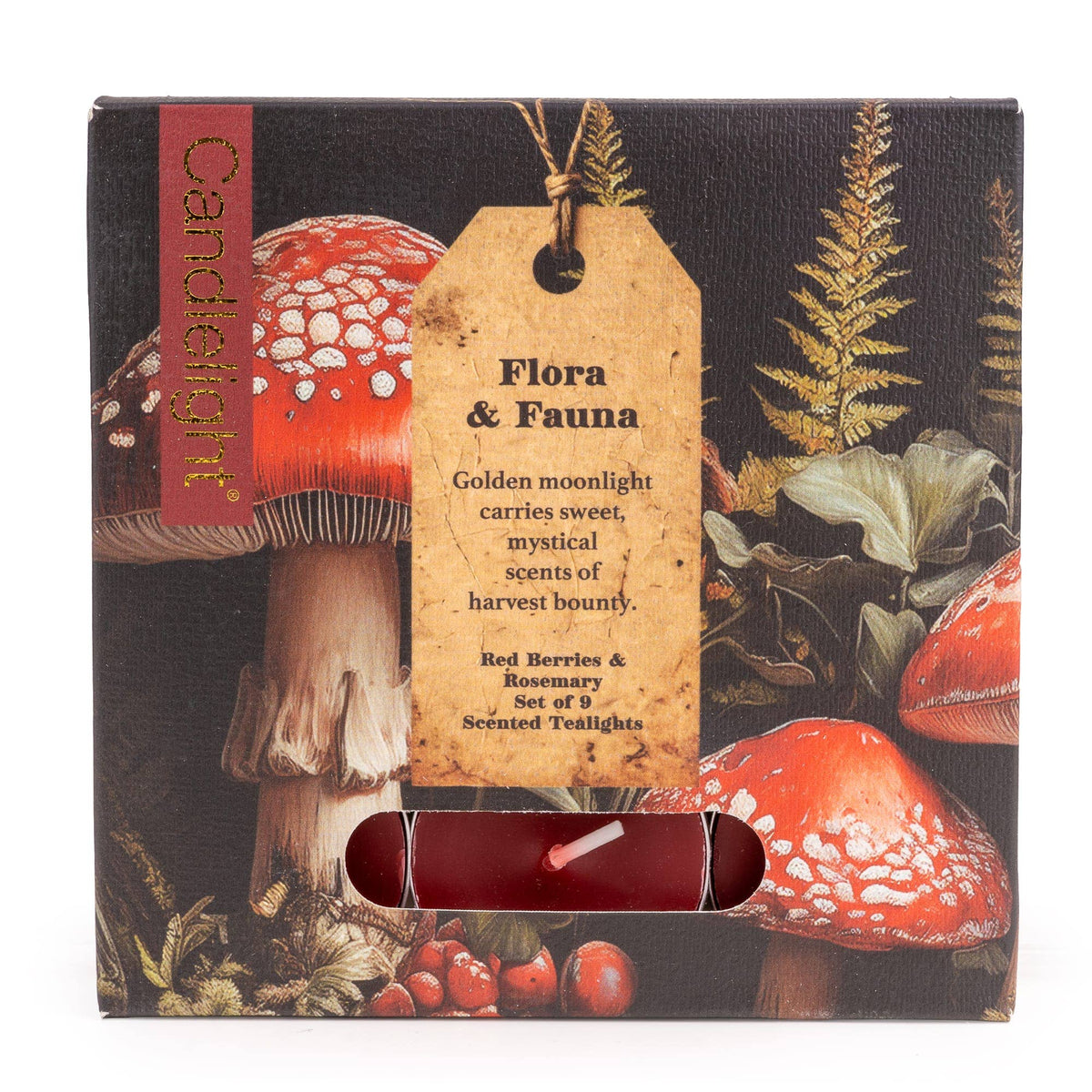 Set of 9 Tealights - Toadstools Flora & Fauna